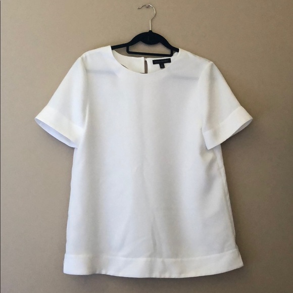 White Banana Republic Short Sleeve Blouse